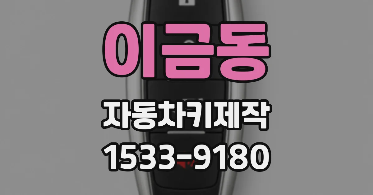 이금동 자동차키제작