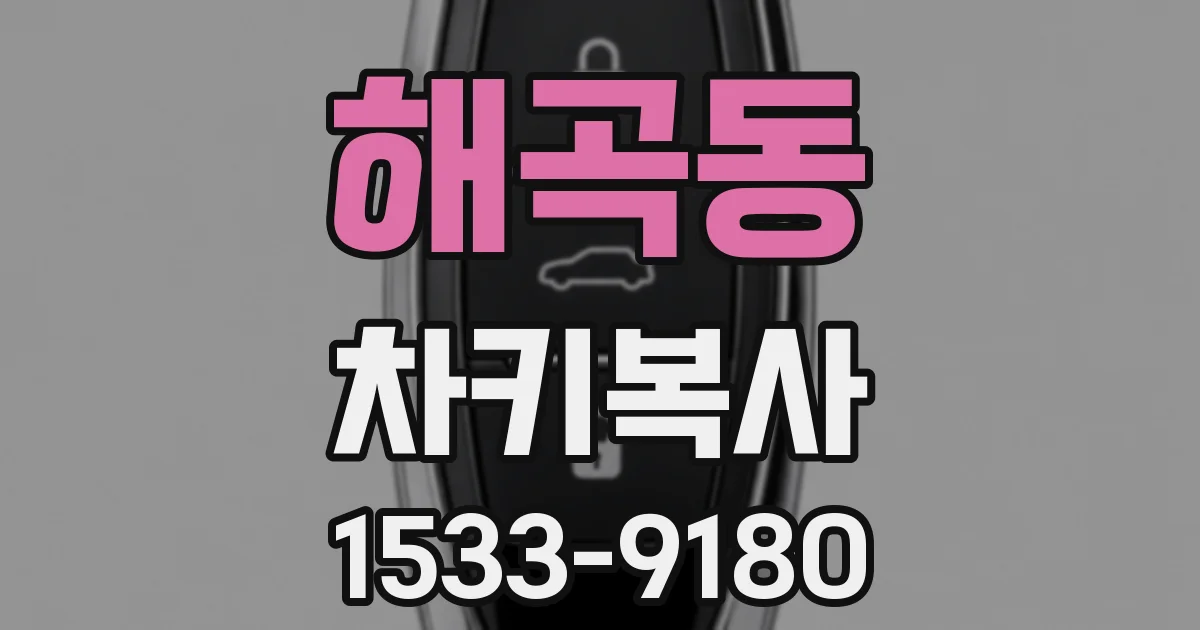 해곡동 차키복사