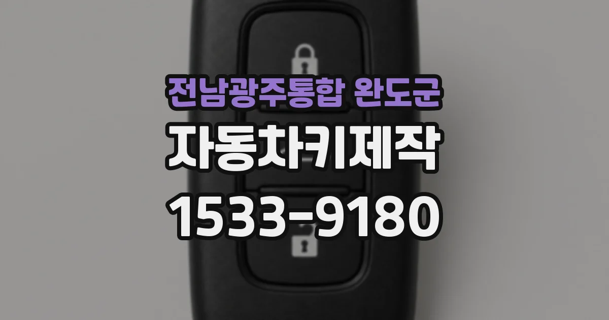 전남광주통합 완도군 자동차키제작