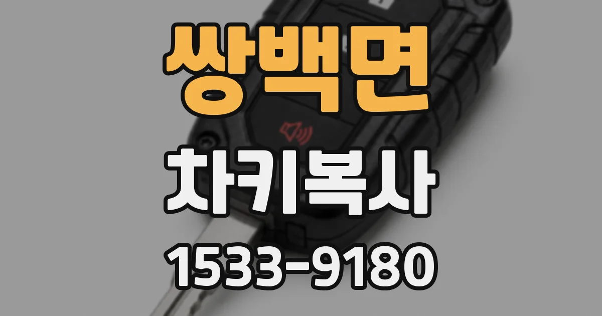 쌍백면 차키복사