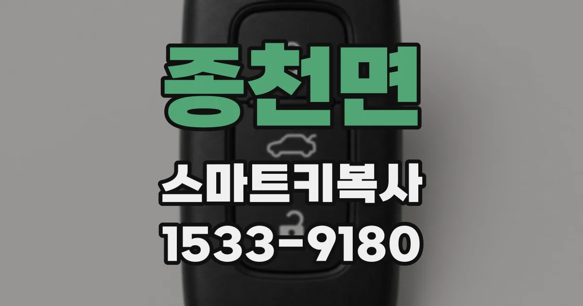 종천면 스마트키복사