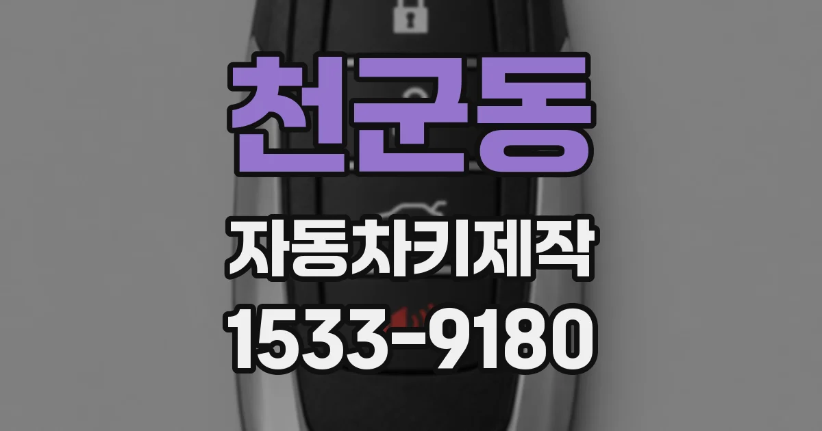 천군동 자동차키제작