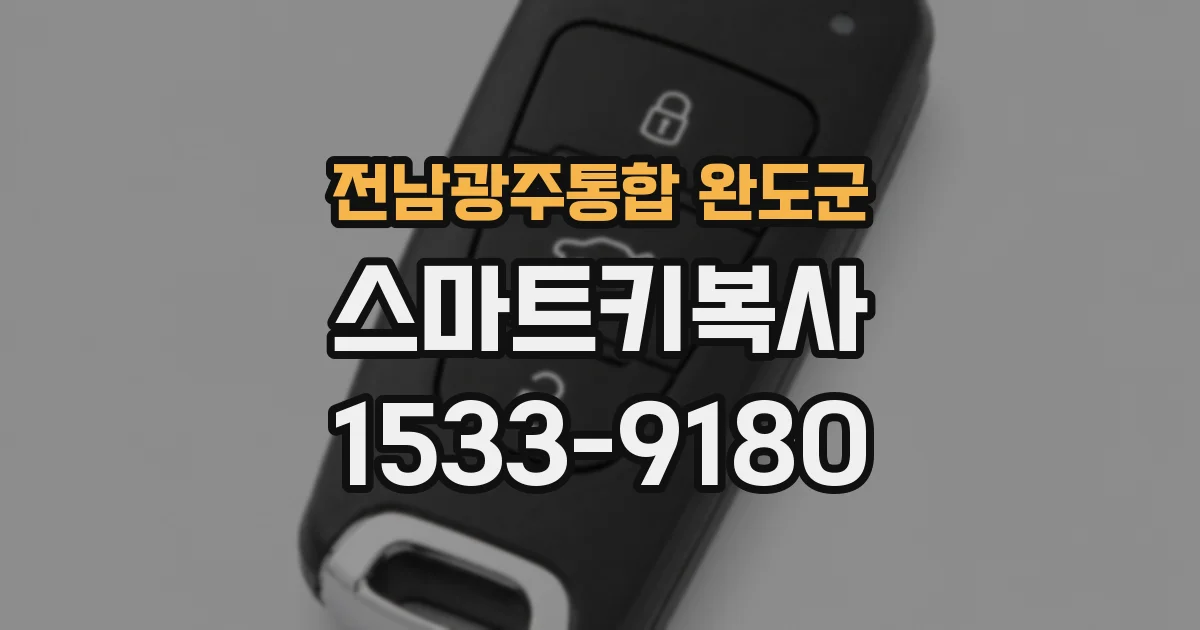 전남광주통합 완도군 스마트키복사
