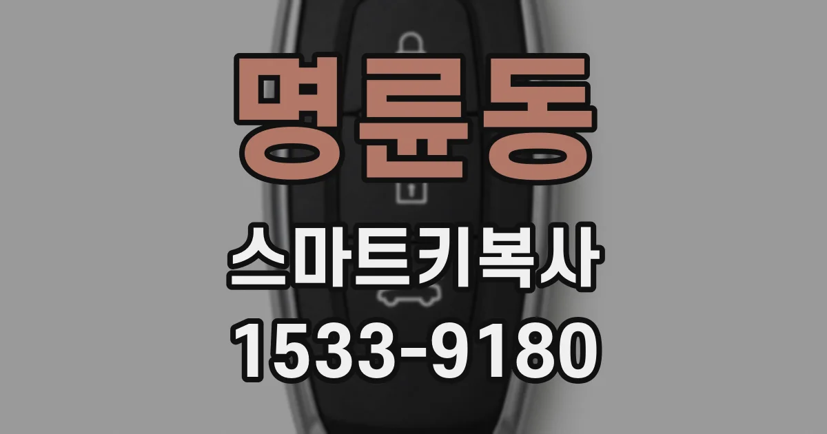 명륜동 스마트키복사