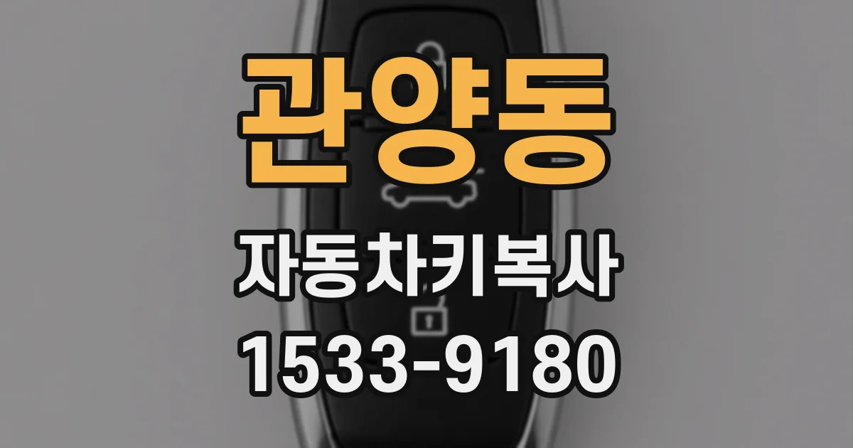 관양동 자동차키복사