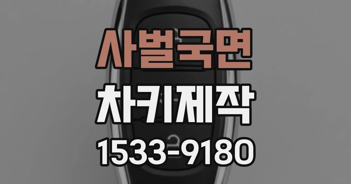 사벌국면 차키제작