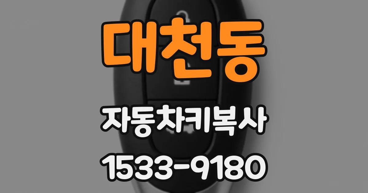 대천동 자동차키복사