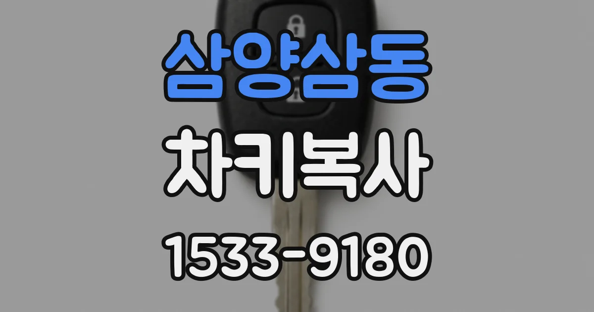 삼양삼동 차키복사