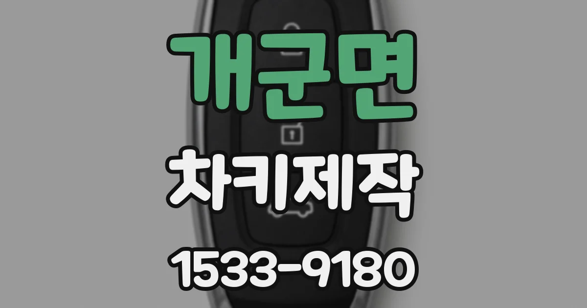 개군면 차키제작