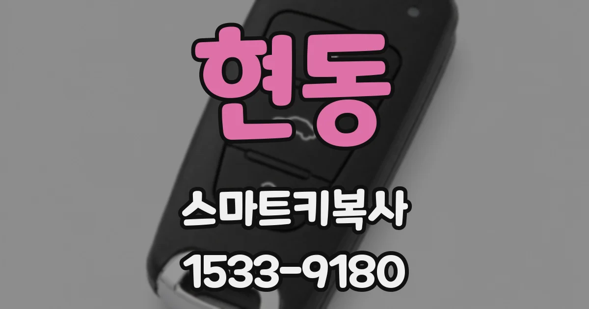 현동 스마트키복사