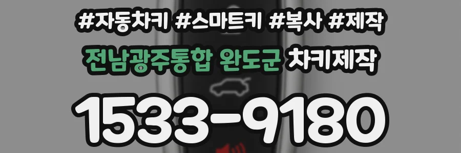 전남광주통합 완도군 차키제작