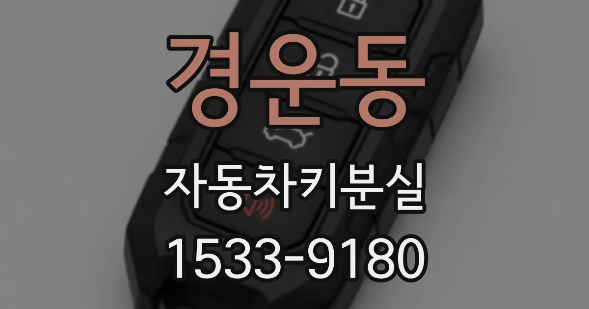 경운동 자동차키분실