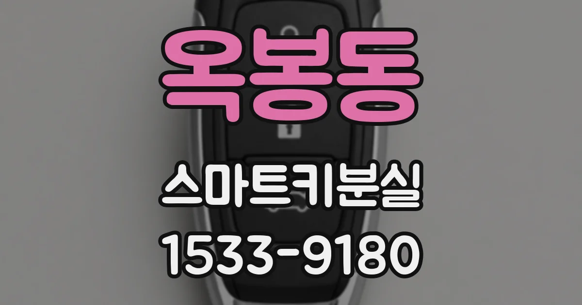 옥봉동 스마트키분실