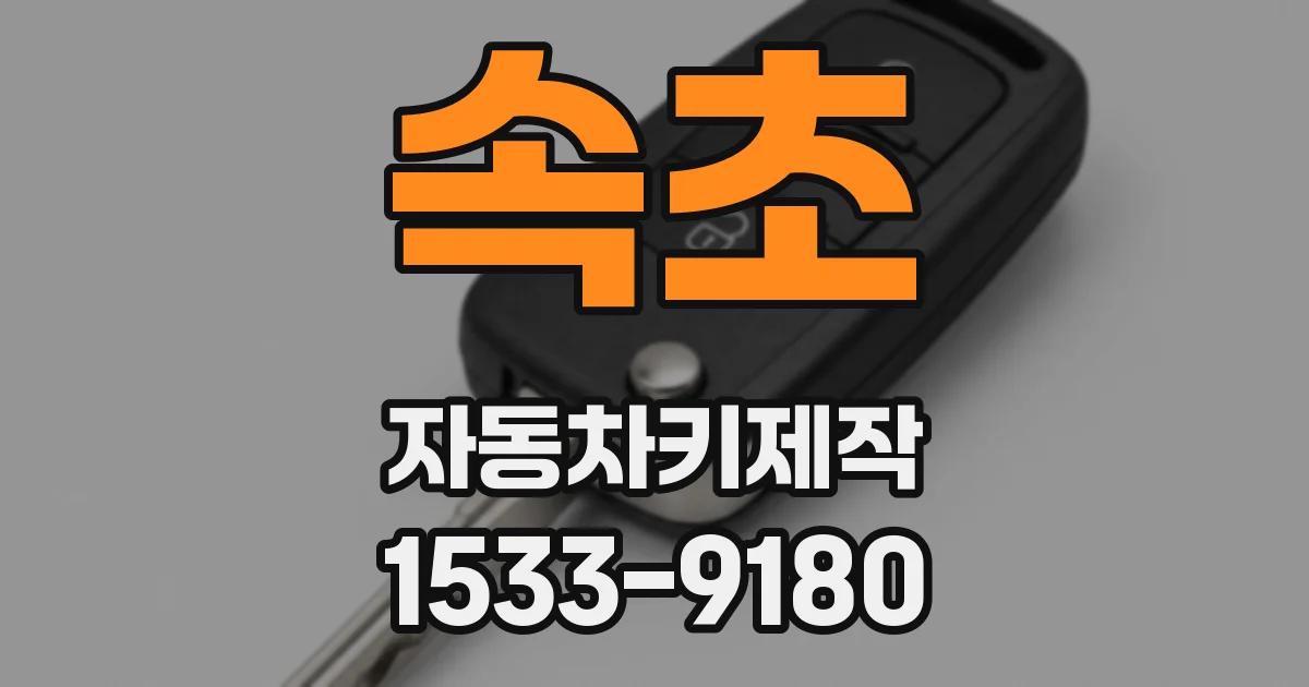 속초 자동차키제작