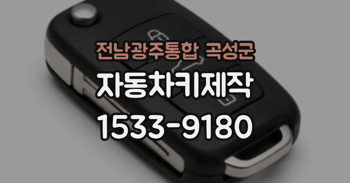 전남광주통합 곡성군 자동차키제작