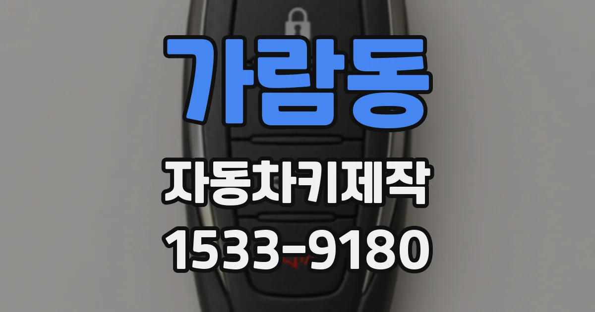 가람동 자동차키제작