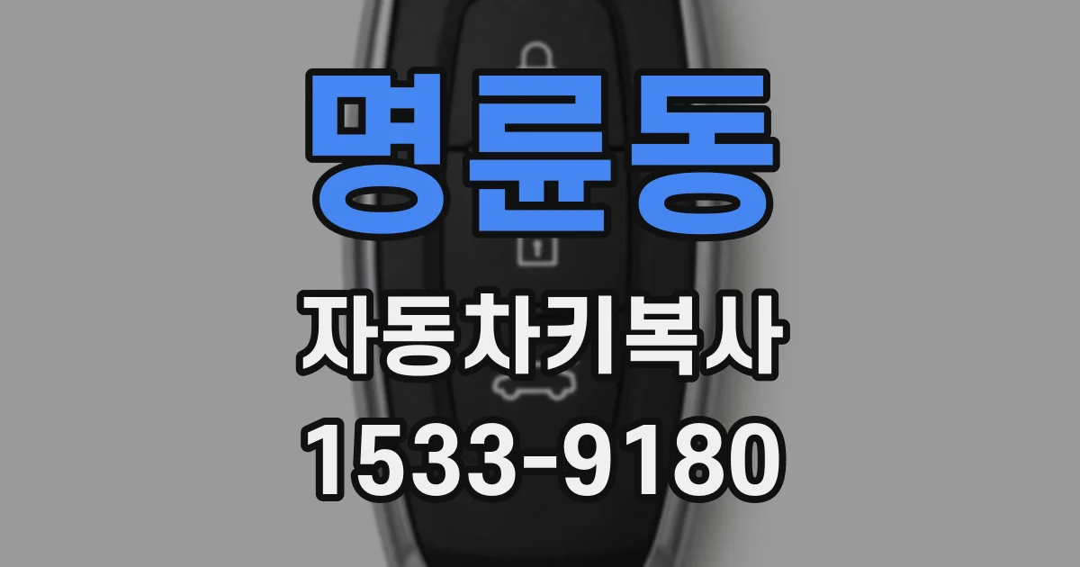 명륜동 자동차키복사
