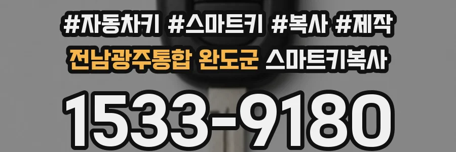 전남광주통합 완도군 스마트키복사