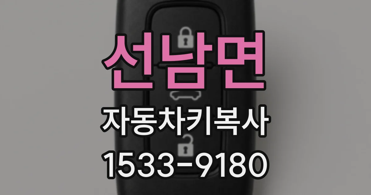 선남면 자동차키복사
