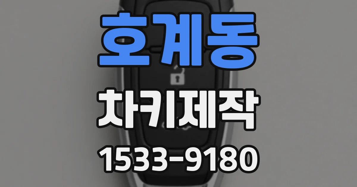 호계동 차키제작