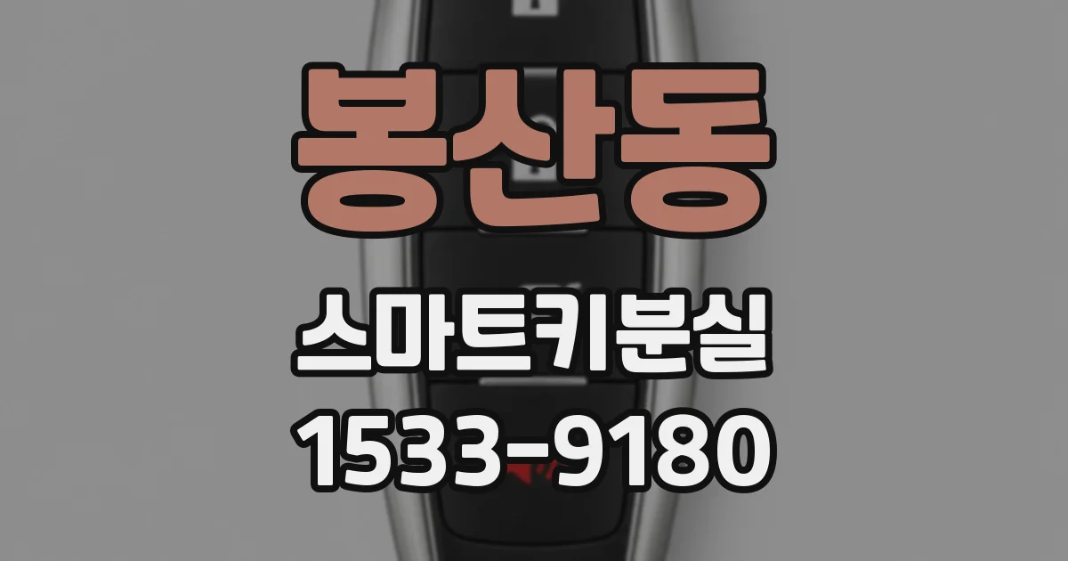봉산동 스마트키분실