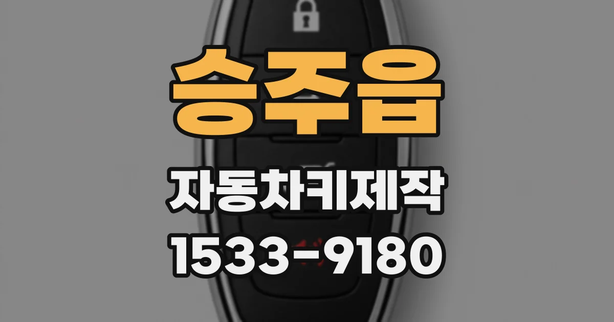 승주읍 자동차키제작