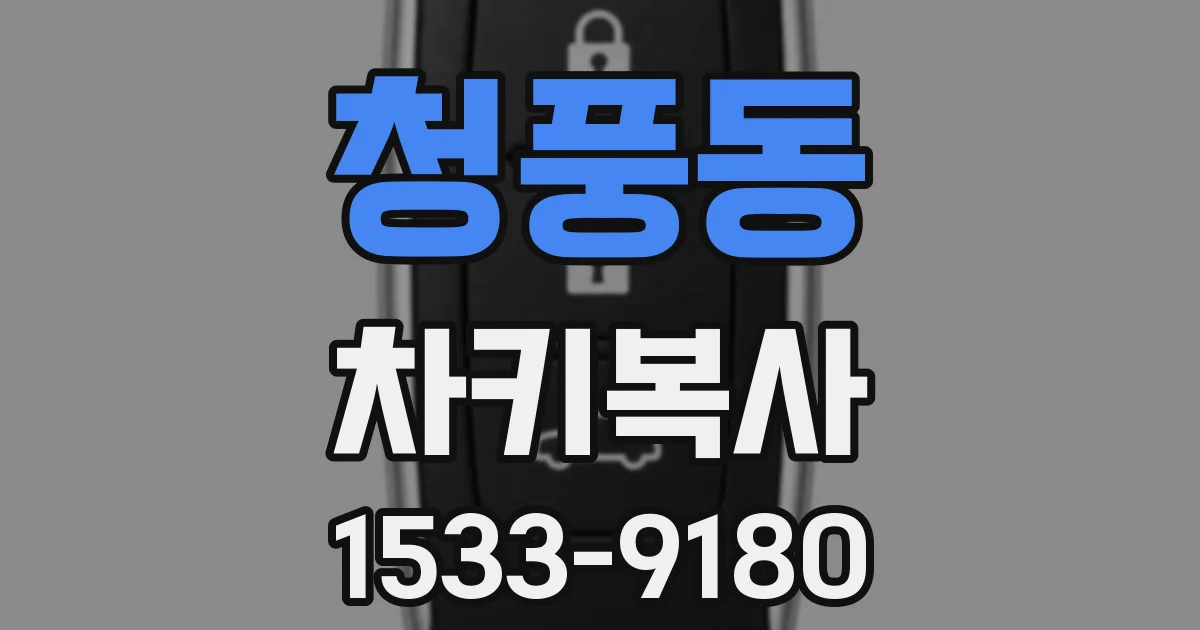 청풍동 차키복사
