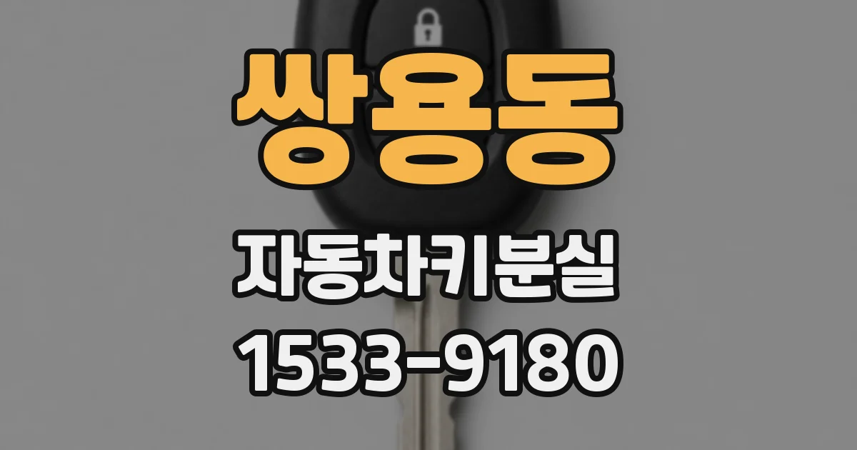 쌍용동 자동차키분실