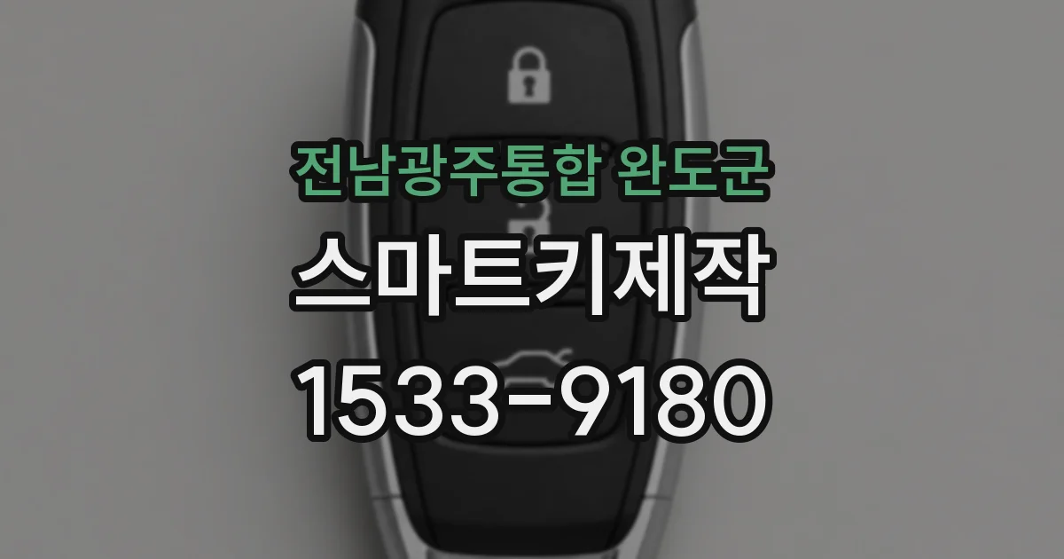 전남광주통합 완도군 스마트키제작