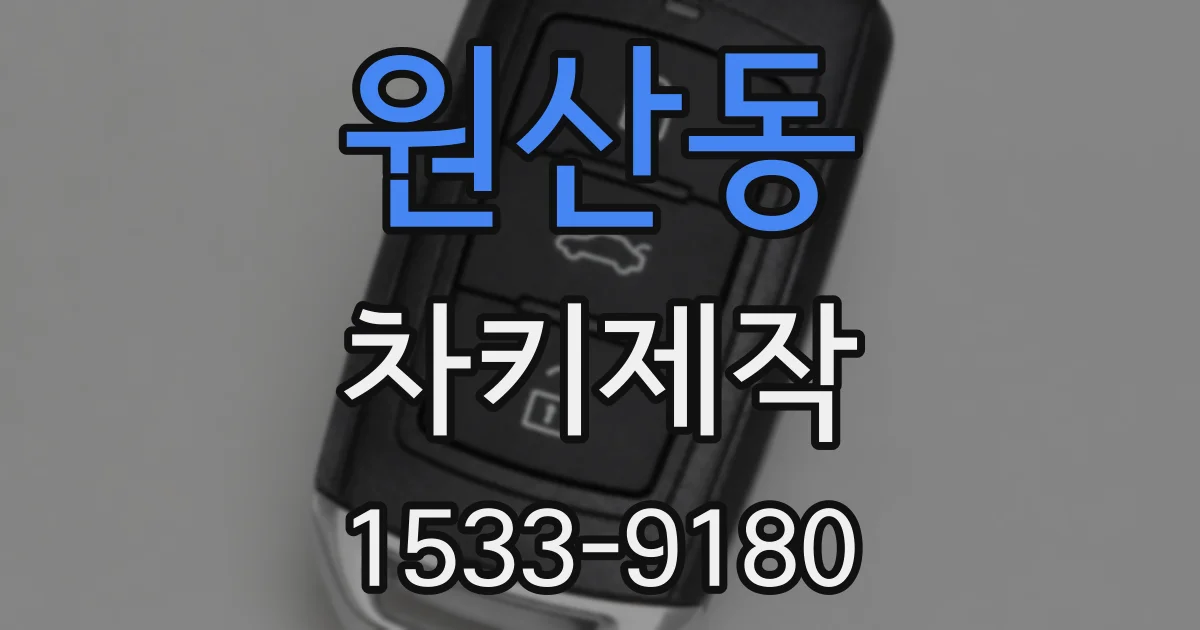 원산동 차키제작