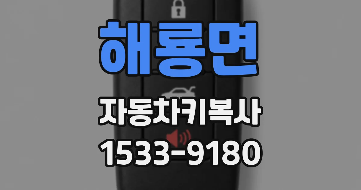 해룡면 자동차키복사