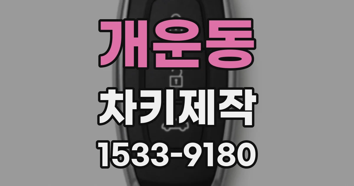 개운동 차키제작