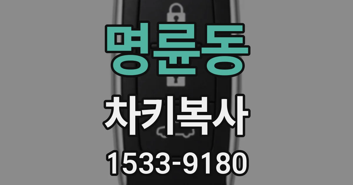 명륜동 차키복사