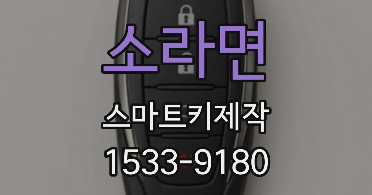 소라면 스마트키제작