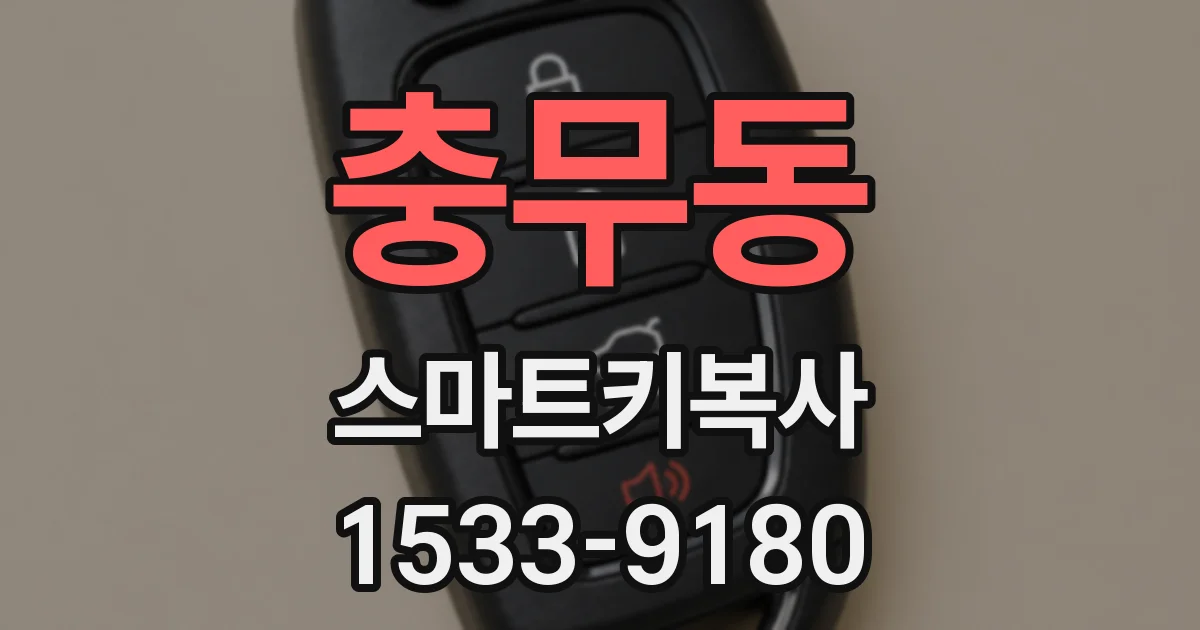 충무동 스마트키복사