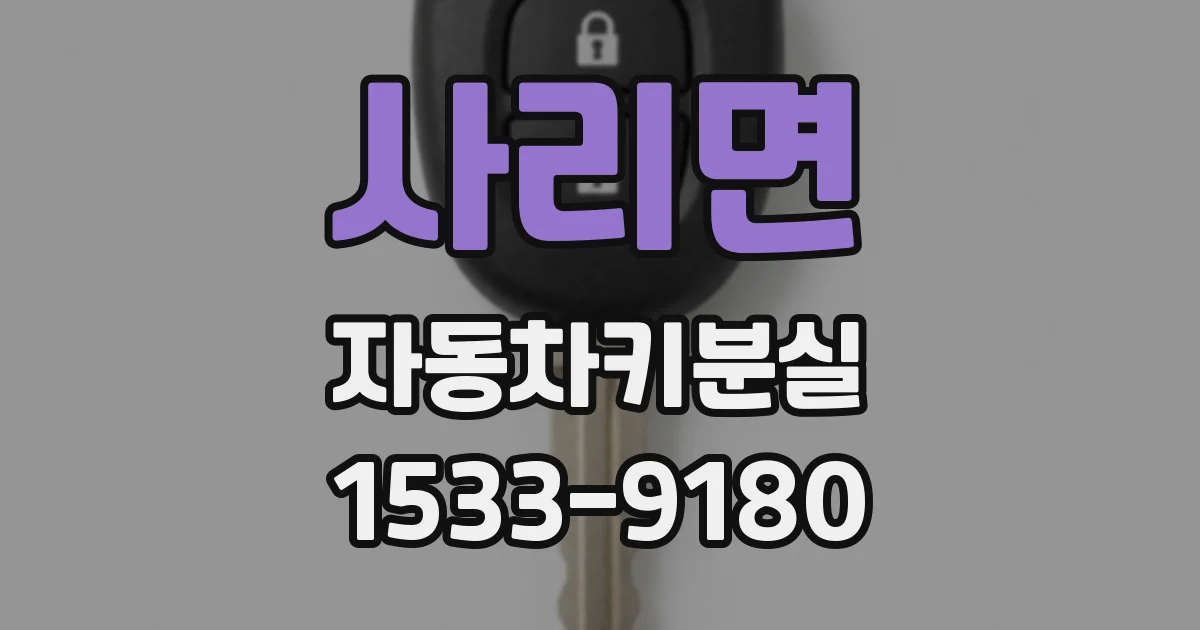 사리면 자동차키분실