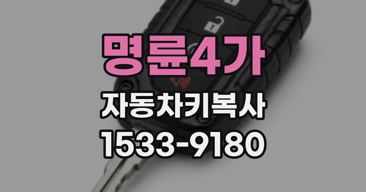 명륜4가 자동차키복사