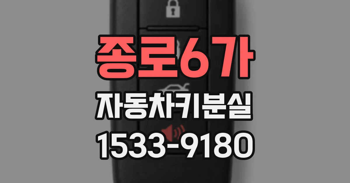 종로6가 자동차키분실