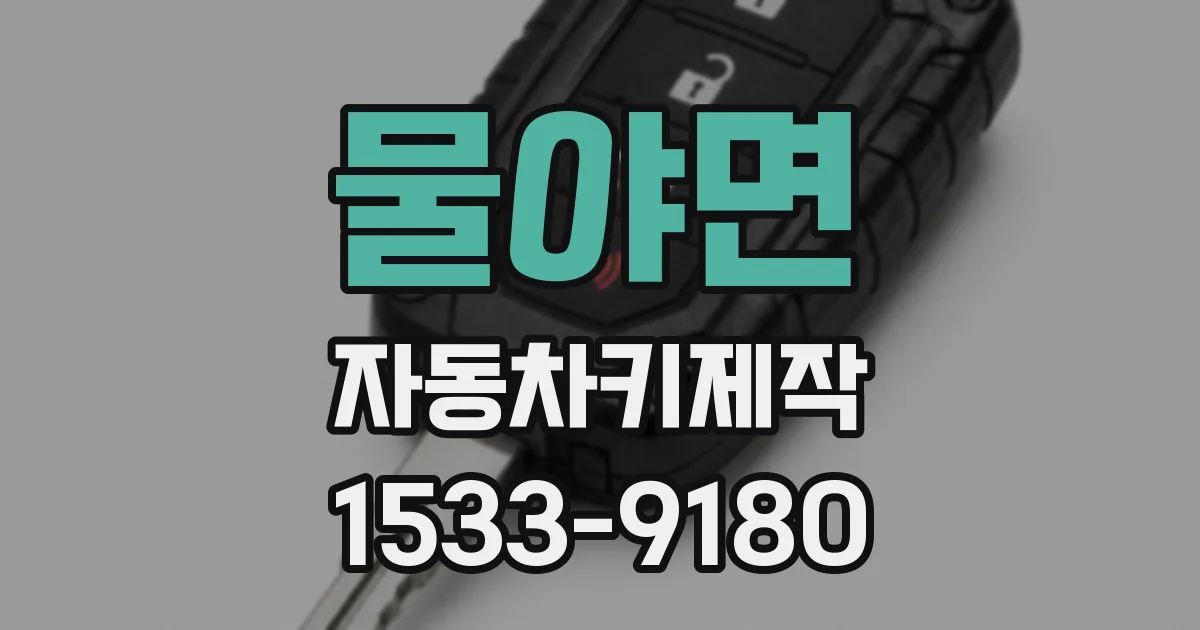 물야면 자동차키제작