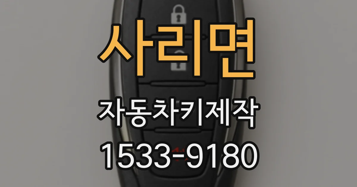 사리면 자동차키제작