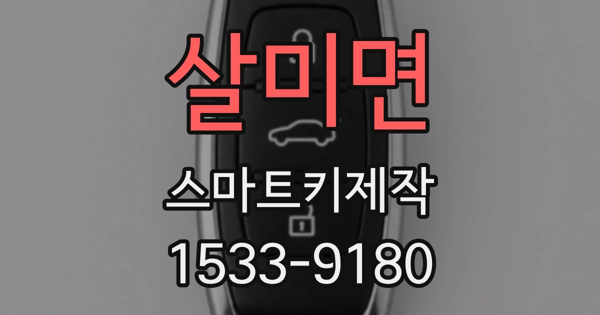살미면 스마트키제작