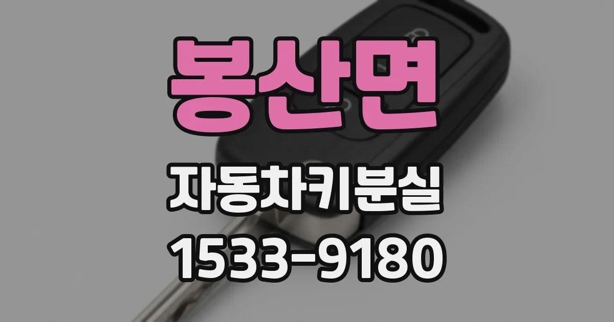 봉산면 자동차키분실