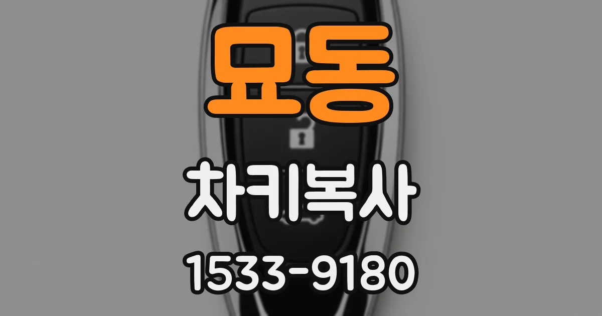 묘동 차키복사