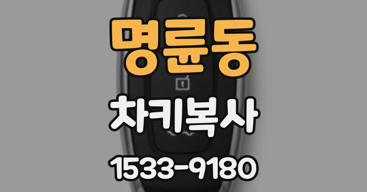 명륜동 차키복사