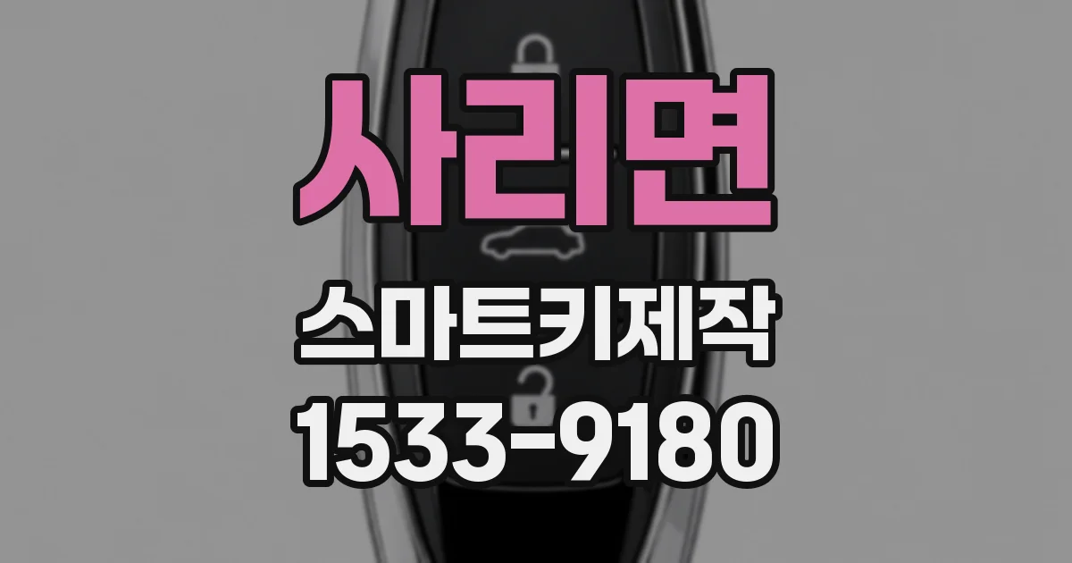 사리면 스마트키제작