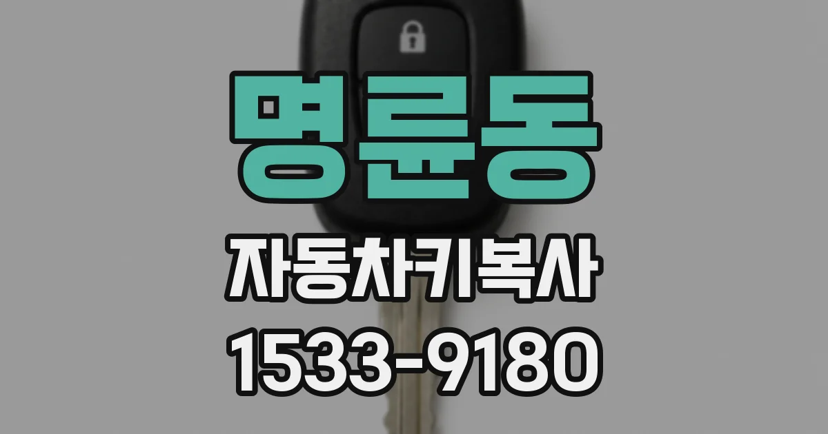 명륜동 자동차키복사