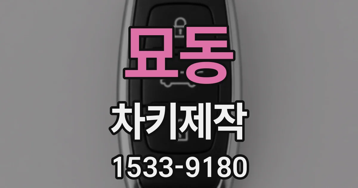 묘동 차키제작