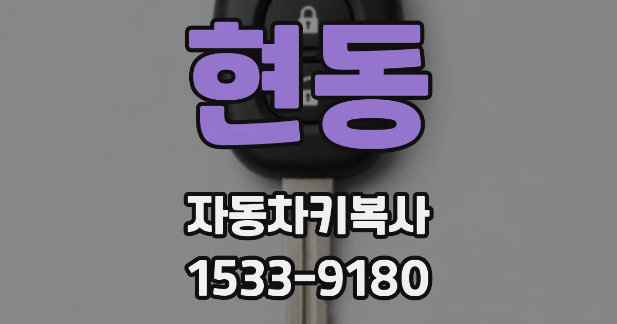 현동 자동차키복사