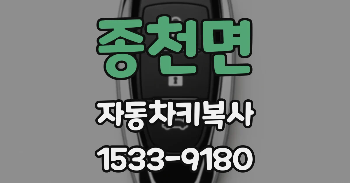 종천면 자동차키복사