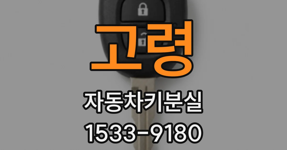 고령 자동차키분실
